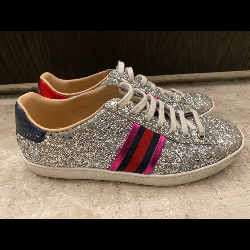 Gucci Ace glitter low-top sneakers